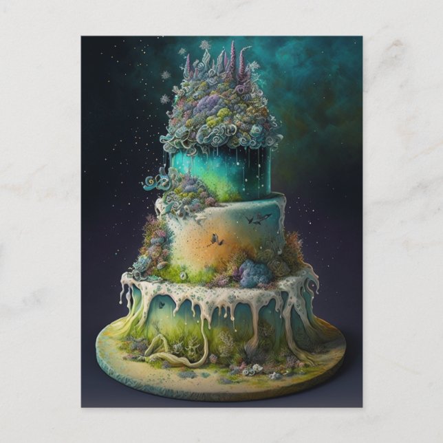 Cannabis Wedding Cake Postkarte (Vorderseite)