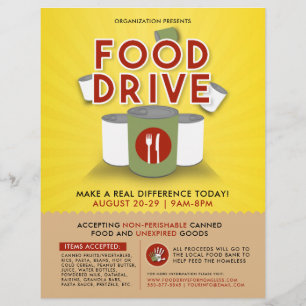 Canned Food Drive Füttre Obdachlosen Fundraiser Fl Flyer