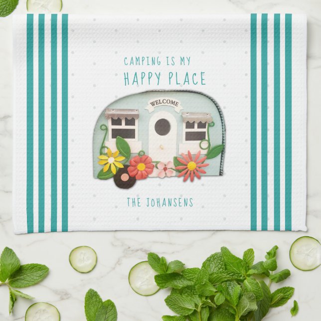 Canned Ham Camper Camping Tee Küche Handtuch (Gefaltet)