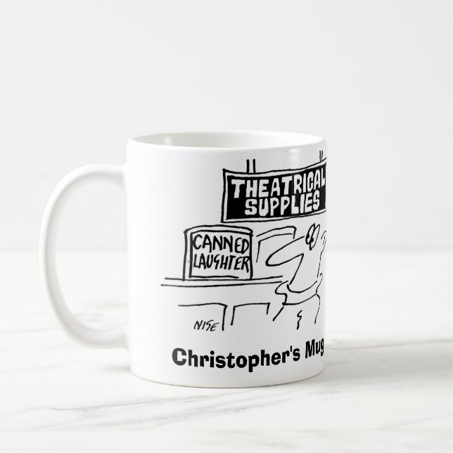 Canned Lachen im Theater-Shop. Name hinzufügen. Kaffeetasse (Links)