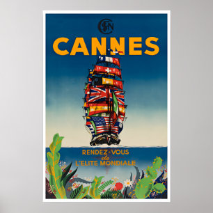 Cannes Druck Frankreich Reiseplakat Vintage Franzö Poster