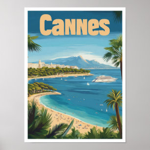 Cannes France Art Vintage Reise - Illustration Poster