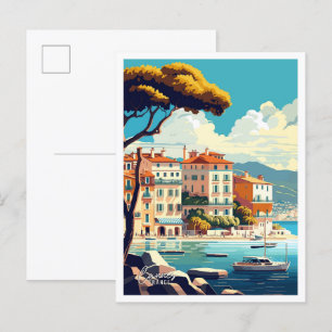 Cannes France Art Vintage Reise - Illustration Postkarte