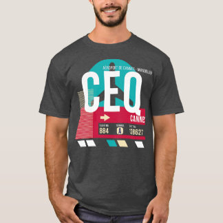 Cannes France CEQ Airport Code Gepäckmarke T-Shirt