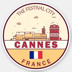 Cannes France Skyline Emblem Aufkleber