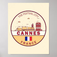 Cannes France Skyline Emblem