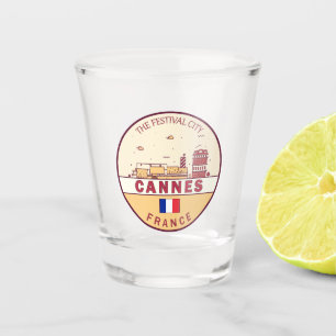 Cannes France Skyline Emblem Schnapsglas