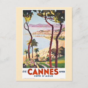 Cannes France Vintag Côte d'Azur Postkarte