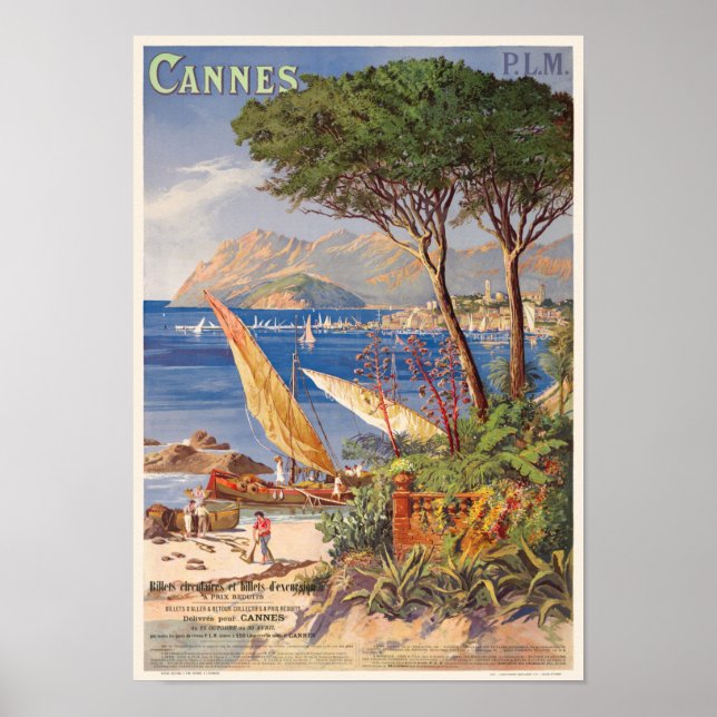 Cannes France Vintage Poster 1900 (Vorne)