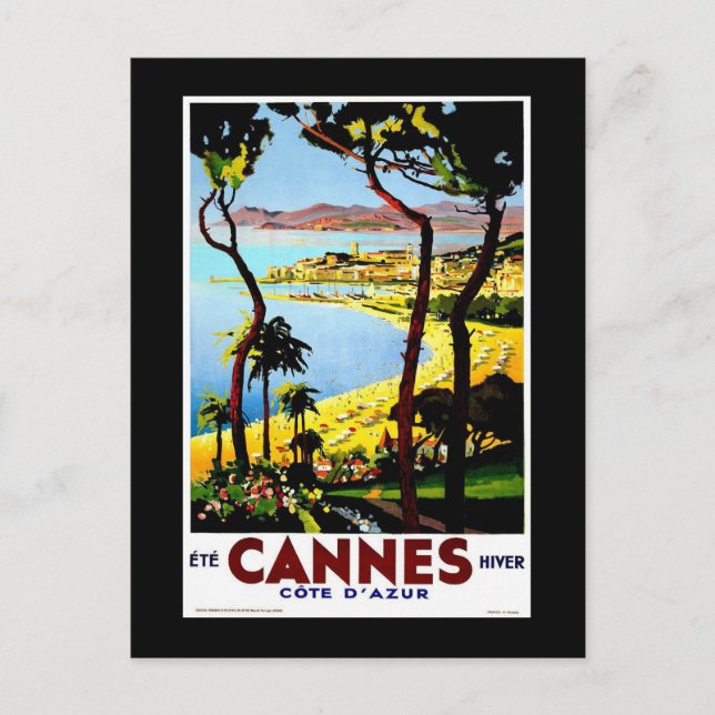 Cannes, France Vintage Travel Postkarte (Vorderseite)