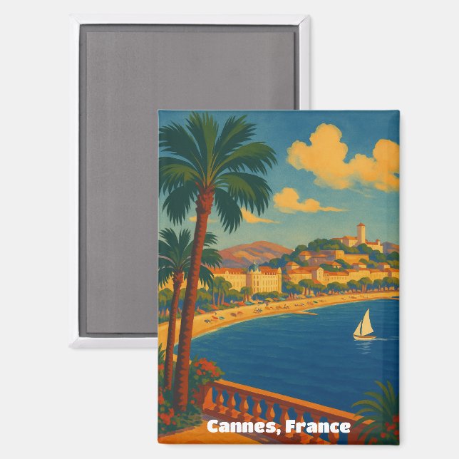 Cannes Frankreich Côte d'Azur Vintag Magnet (Vorderseite/Rückseite)