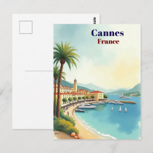 Cannes Frankreich Vintage Berühmter Reiseort Postkarte