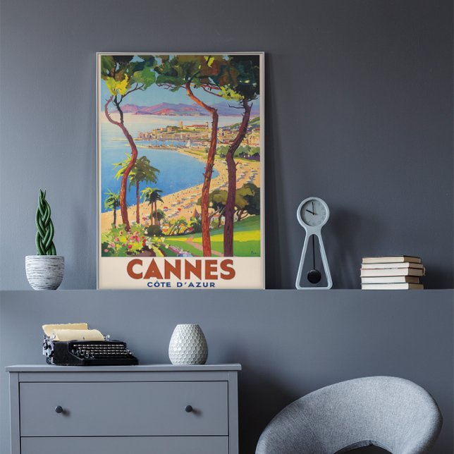 Cannes-French Riviera Vintage Travel Poser Poster (Von Creator hochgeladen)