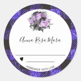 *~* Canning AP30 Grape Buffalo Gingham Homemade Runder Aufkleber