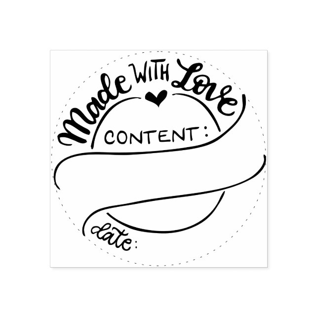 Canning Briefmarke - Made with Liebe - Gummi Brief Gummistempel (Prägung)