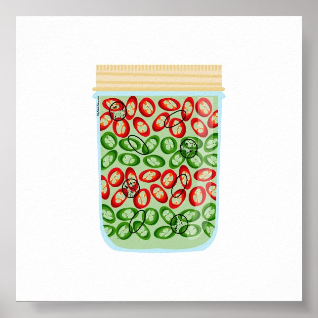 Canning Food - Chili Paprikaschoten Poster (Vorne)