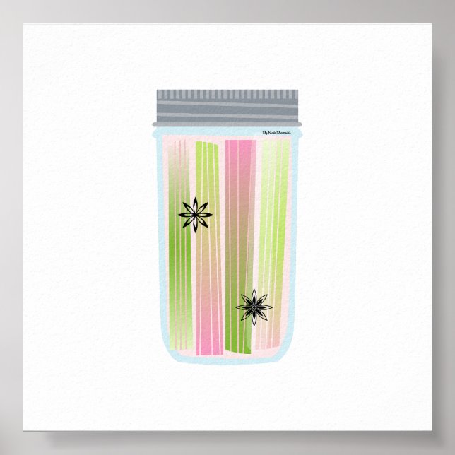 Canning Food - Picked Rhubarb Poster (Vorne)