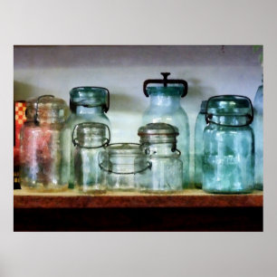 Canning Jars on Shelf Poster