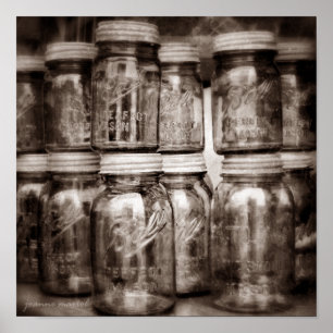 Canning Jars Square Print Poster