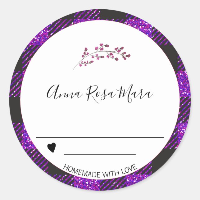 ** Canning Jelly Buffalo Gingham Heart . AP30 Runder Aufkleber (Vorderseite)