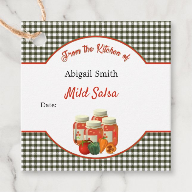 Canning Label Salsa Square Hang Tag (Vorderseite)