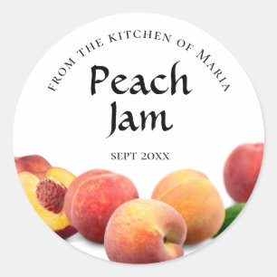 Canning Round Label Peach Jam Runder Aufkleber