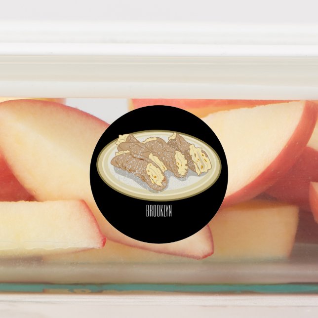 Cannoli-Cartoon-Abbildung Etiketten (Befestigt)