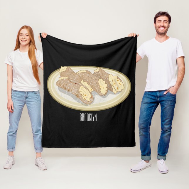 Cannoli-Cartoon-Abbildung Fleecedecke (Beispiel)