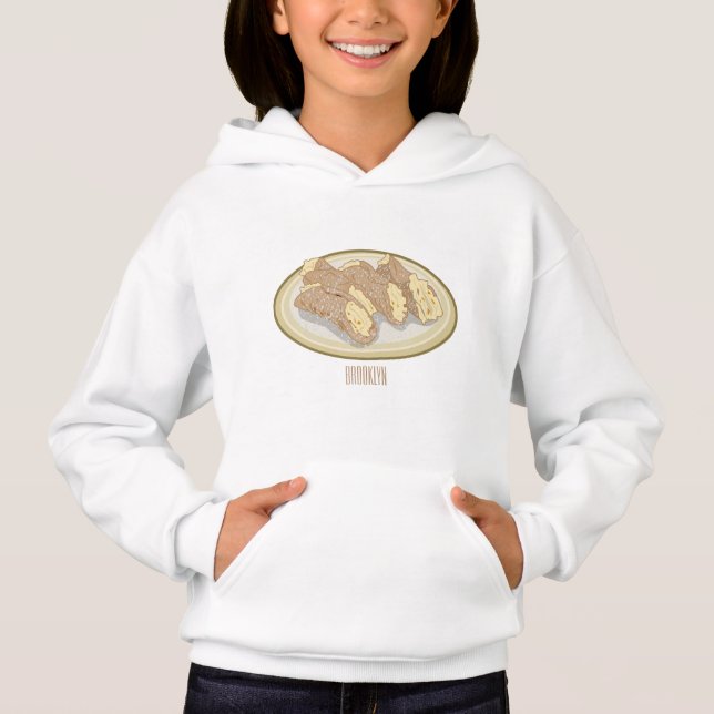 Cannoli-Cartoon-Abbildung Hoodie (Vorderseite)