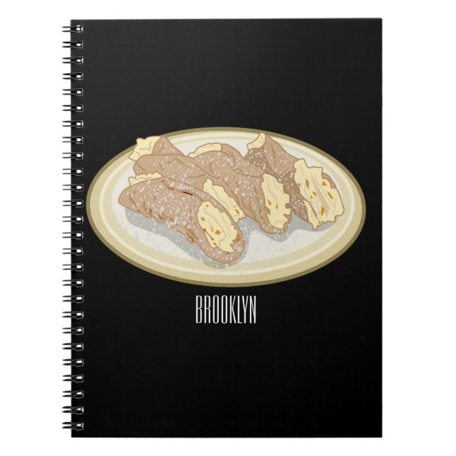 Cannoli-Cartoon-Abbildung Notizblock (Vorderseite)