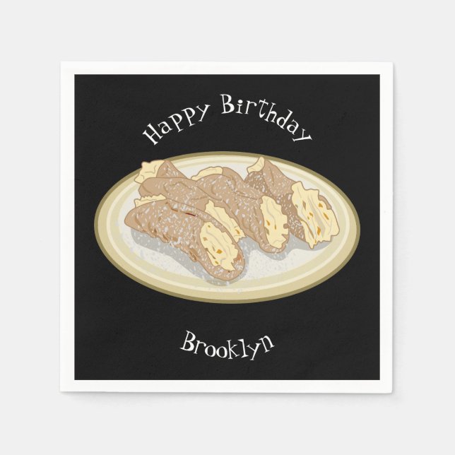 Cannoli-Cartoon-Abbildung Serviette (Vorderseite)