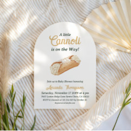 Cannoli Gender Neutral Beige Italian Baby Shower Einladung
