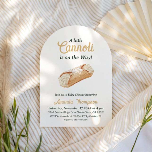 Cannoli Gender Neutral Beige Italian Baby Shower Einladung (Von Creator hochgeladen)
