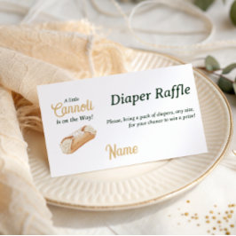 Cannoli Neutral Beige Italian Baby Shower Diaper Begleitkarte