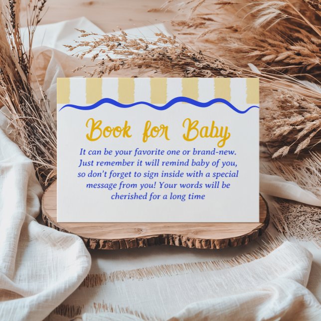 Cannoli Yellow Blue Italian Book For Baby Shower Begleitkarte (Von Creator hochgeladen)