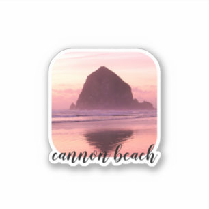 Cannon Beach Custom Pink Sunset Aufkleber