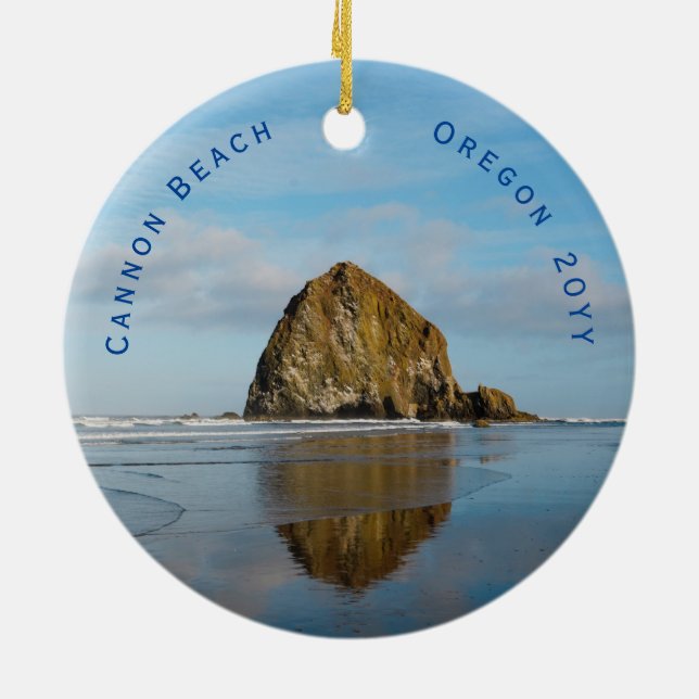 Cannon Beach Ded Christmas Keramik Ornament (Hinten)