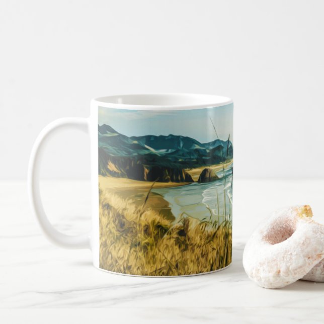 CANNON BEACH - HAYSTACK ROCK - OREGON USA KAFFEETASSE (Mit Donut)