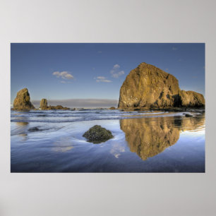 Cannon Beach Low Tide Oregon Pacific Ocean Poster