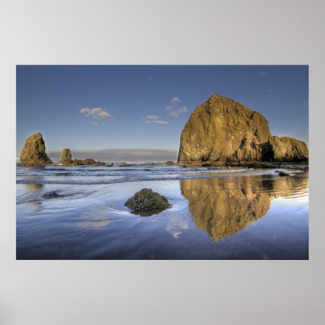 Cannon Beach Low Tide Oregon Pacific Ocean Poster (Vorne)