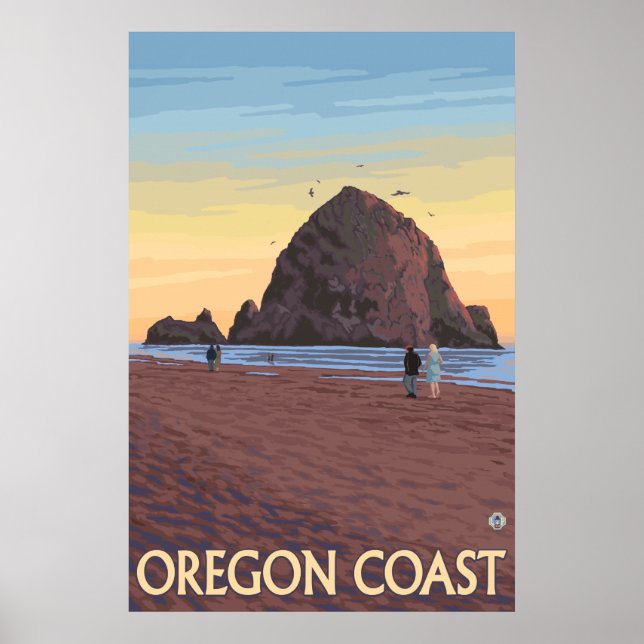 Cannon Beach, Oregon - Haystack Rock Poster (Vorne)