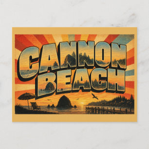 Cannon Beach Oregon Meeresstapel Wald Kunst Postkarte