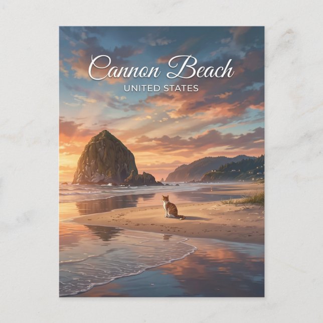 Cannon Beach Oregon Postkarte (Vorderseite)