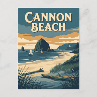 Cannon Beach Oregon Vintage-Küsten-Reiseposter Postkarte
