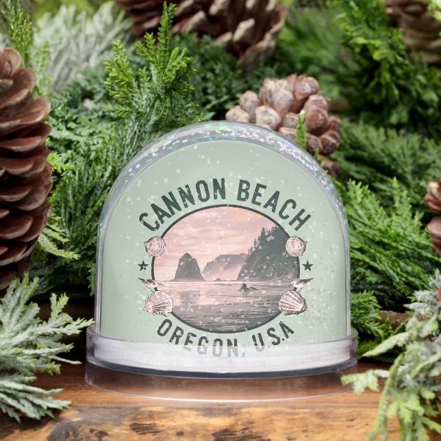 Cannon Beach Retro Vignette Schneekugeln (Winter)