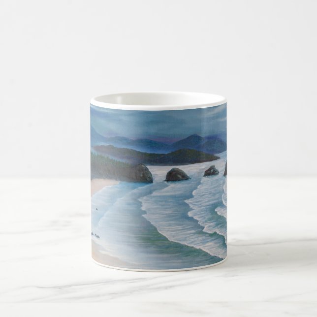Cannon Beach Seascape Malerei Kaffeetasse (Mittel)