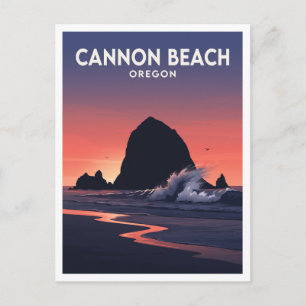 Cannon Beach und Haystack Rock Oregon Reise Postkarte