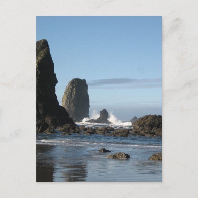 Cannon Beach und Haystack Rock Packpapier Postkarte (Vorderseite)