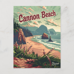 Cannon Beach Vintag Postkarte
