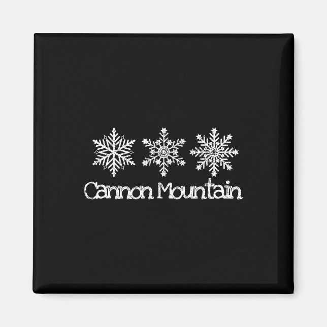 Cannon Mountain Franconia Notch Schneeflocken Ski  Magnet (Vorne)